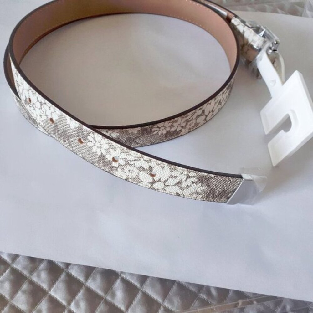 NWT MICHAEL Michael Kors floral monogram belt, XL - Picture 4 of 9